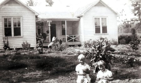 Twins Josephine and Maxine Mitchell at their Dyess home